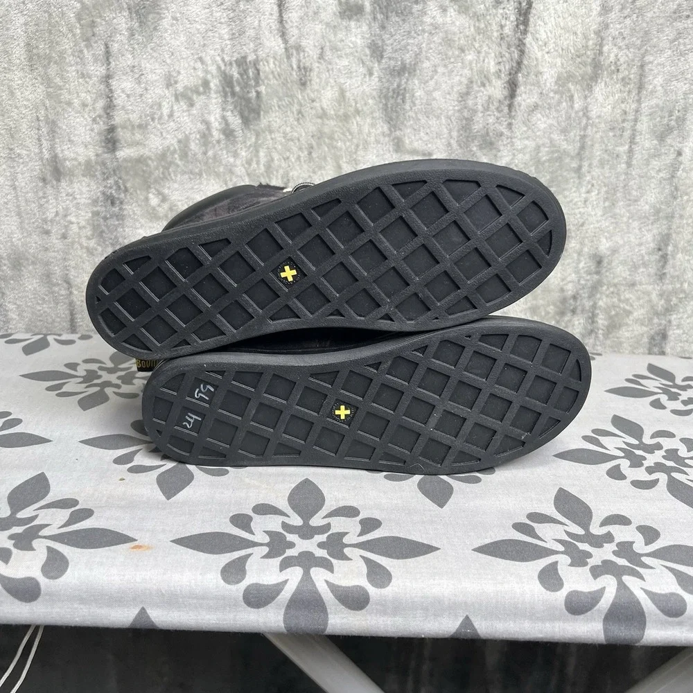 Dr Martens Maelly Shoes Womens Size 8 Black Canvas Boots High Top Plaid Lace Up - Picture 6 of 6